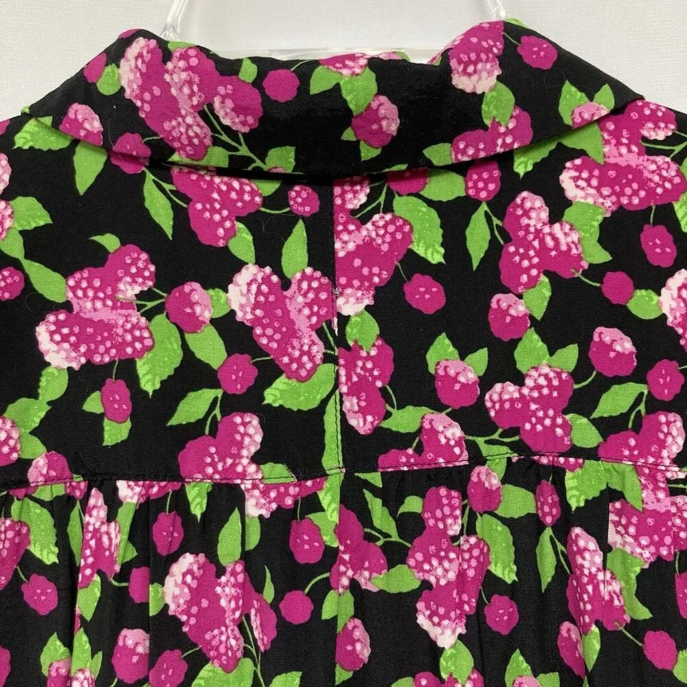 MODCLOTH Raspberry Print Collared Blouse - Picture 3 of 4